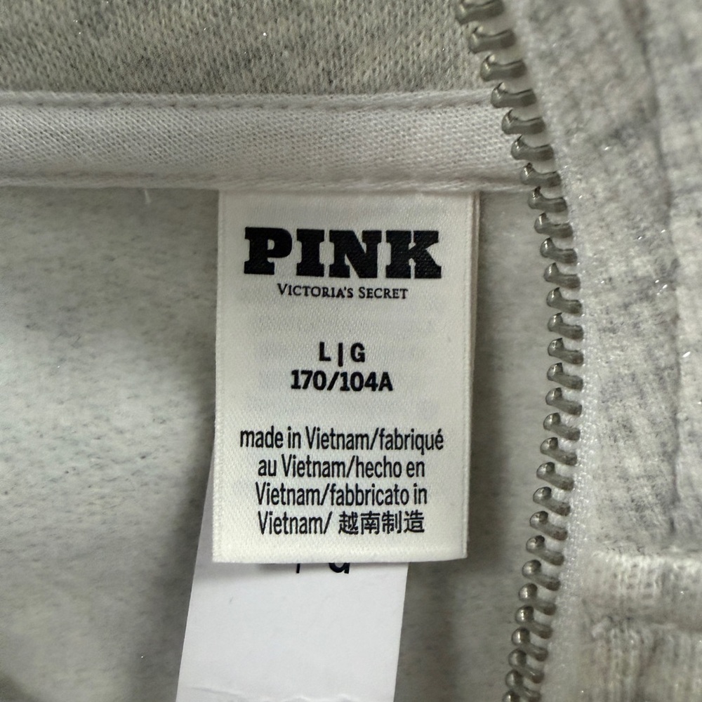 PINK Victoria's Secret Light Gray Quarter-Zip Sweater - Picture 5 of 10